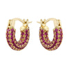 Wholesale Women's Copper Inlaid Zircon Ushaped Geometric Earrings Light Luxury Style