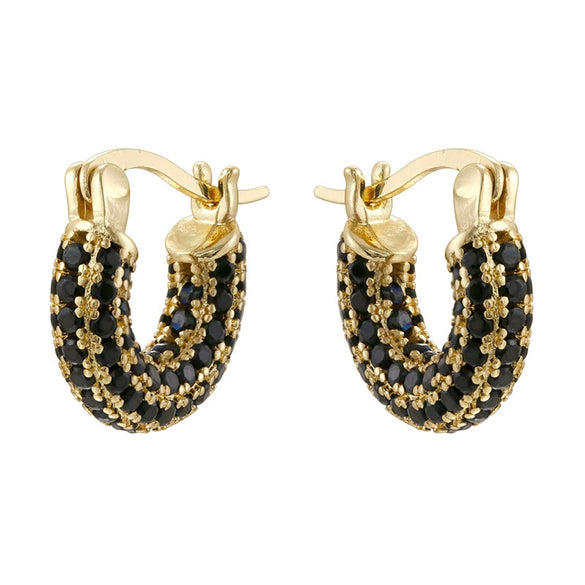 Wholesale Women's Copper Inlaid Zircon Ushaped Geometric Earrings Light Luxury Style