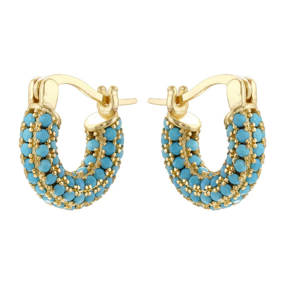 Wholesale Women's Copper Inlaid Zircon Ushaped Geometric Earrings Light Luxury Style