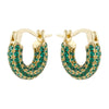 Wholesale Women's Copper Inlaid Zircon Ushaped Geometric Earrings Light Luxury Style