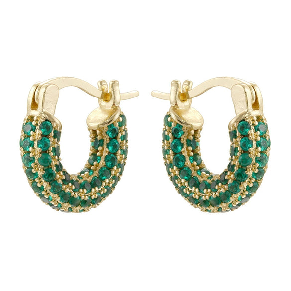 Wholesale Women's Copper Inlaid Zircon Ushaped Geometric Earrings Light Luxury Style