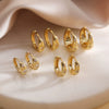 Wholesale Women's Copper Inlaid Zirconia Geometric Star Ushaped Earrings