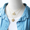 Wholesale Women's Copper Inlay Zircon Heart Pendant Ochain Necklace