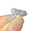 Wholesale Women's Copper Irregular Geometric Ushape Inlaid Diamond Ring Jewelry