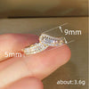 Wholesale Women's Copper Irregular Geometric Ushape Inlaid Diamond Ring Jewelry