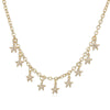 Wholesale Women's Copper Jewelry Set With Zirconium Studded Fivepointed Star Earrings And Necklace