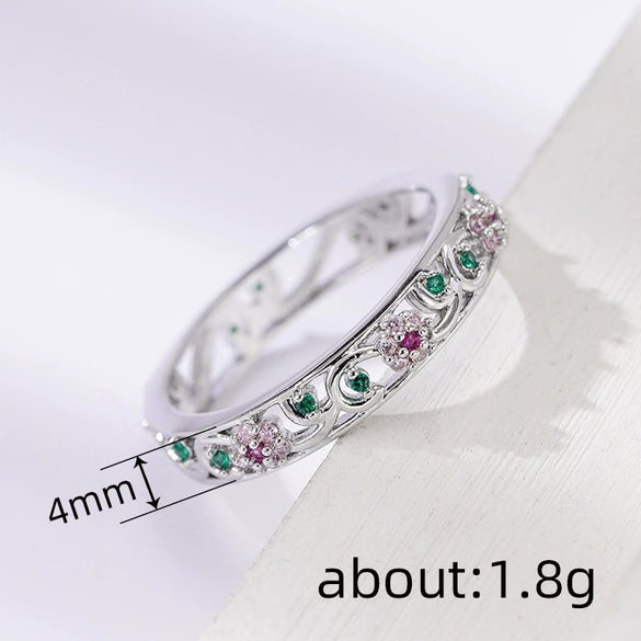 Wholesale Women's Copper Jewelry With Flower Style And Zirconia Design