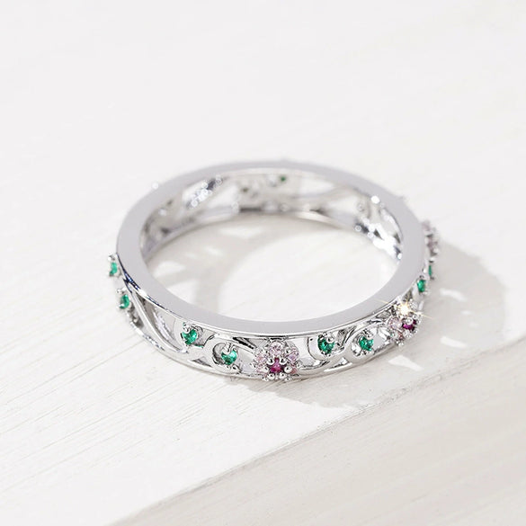 Wholesale Women's Copper Jewelry With Flower Style And Zirconia Design