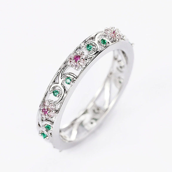 Wholesale Women's Copper Jewelry With Flower Style And Zirconia Design