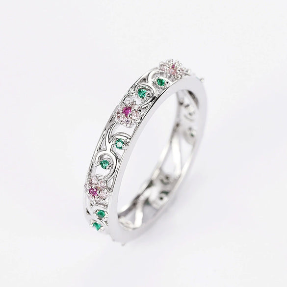 Wholesale Women's Copper Jewelry With Flower Style And Zirconia Design