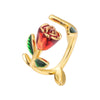Wholesale Women's Copper 18K Gold Plated Flower Ring Retro Romantic Style