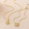 Wholesale Women's Copper 18K Gold Plated Fourleaf Clover Pendant Necklace And Bracelet Set With Ochain