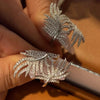 Wholesale Women's Copper Leaf Banana Leaf Ring Inlaid With Zirconia Fashion Jewelry