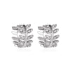 Wholesale Women's Copper Leaf Earrings With Diamond Encrustation And Electroplating Treatment Plant Flower Style