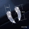 Wholesale Women's Copper Leaf Earrings With Micropaved G Zircon And Heart Shape Elegant Style