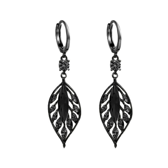 Wholesale Women's Copper Leaf Geometric Earrings Light Luxury Style