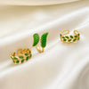 Wholesale Women's Copper Leaf Geometric Open Finger Ring With Electroplating