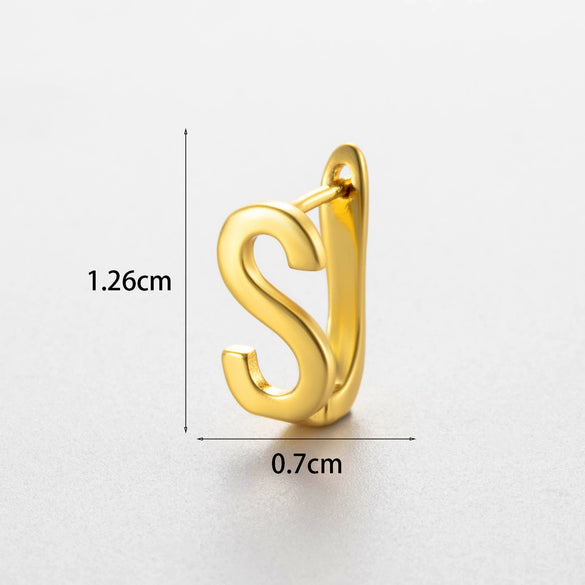 Wholesale Women's Copper Letter Cartilage Earrings Electroplated