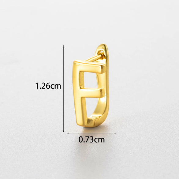 Wholesale Women's Copper Letter Cartilage Earrings Electroplated