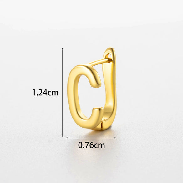 Wholesale Women's Copper Letter Cartilage Earrings Electroplated