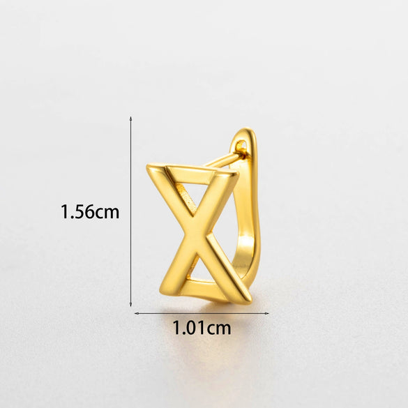 Wholesale Women's Copper Letter Cartilage Earrings Electroplated