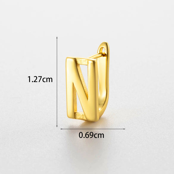 Wholesale Women's Copper Letter Cartilage Earrings Electroplated