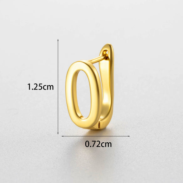 Wholesale Women's Copper Letter Cartilage Earrings Electroplated