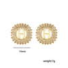 Wholesale Women's Copper Letter Earrings With 18K Gold Plating And Zircon Light Luxury And Simple Style