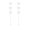Wholesale Women's Copper Light Luxury Bow Tassel Earrings Inlaid Zircon
