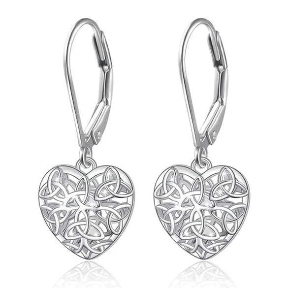 Wholesale Women's Copper Light Luxury Geometric And Heart Shape Hollow Design Electroplated Earrings