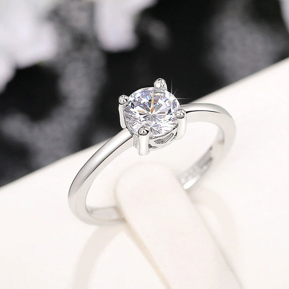 Wholesale Women's Copper Light Luxury Geometric Zircon Inlaid Ring
