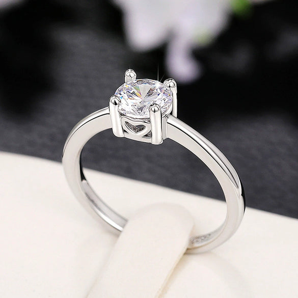 Wholesale Women's Copper Light Luxury Geometric Zircon Inlaid Ring