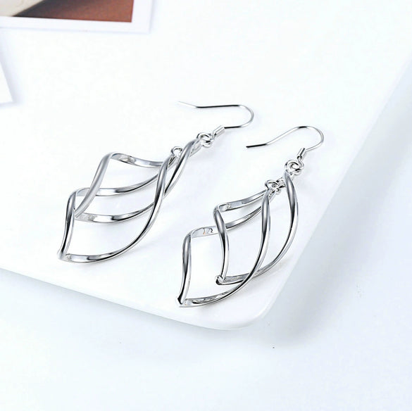 Wholesale Women's Copper Long Wavy Earhook Eardrop Earrings Creative Exaggerated Design