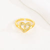 Wholesale Women's Copper Love Heart Shape Ring With English Letters And Electroplating Treatment
