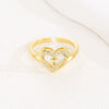 Wholesale Women's Copper Love Heart Shape Ring With English Letters And Electroplating Treatment