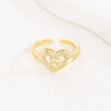 Wholesale Women's Copper Love Heart Shape Ring With English Letters And Electroplating Treatment