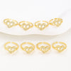 Wholesale Women's Copper Love Heart Shape Ring With English Letters And Electroplating Treatment