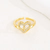 Wholesale Women's Copper Love Heart Shape Ring With English Letters And Electroplating Treatment