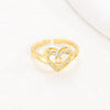 Wholesale Women's Copper Love Heart Shape Ring With English Letters And Electroplating Treatment