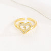 Wholesale Women's Copper Love Heart Shape Ring With English Letters And Electroplating Treatment