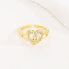 Wholesale Women's Copper Love Heart Shape Ring With English Letters And Electroplating Treatment
