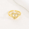 Wholesale Women's Copper Love Heart Shape Ring With English Letters And Electroplating Treatment