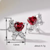Wholesale Women's Copper Loveshaped Water Drop Flower Earrings With Electroplating Treatment And Floral Design
