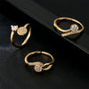 Wholesale Women's Copper Micro Inlaid Zircon Geometric Opening Ring With Real Gold Plating
