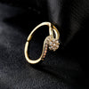 Wholesale Women's Copper Micro Inlaid Zircon Geometric Opening Ring With Real Gold Plating
