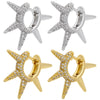 Wholesale Women's Copper Microinlaid White Diamond Spiked Irregular Singlesided Electroplated Earrings Accessories