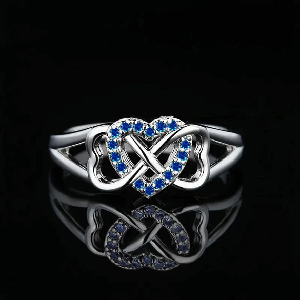 Wholesale Women's Copper Microinlaid Zircon Heart Love Ring Sweater Accessories