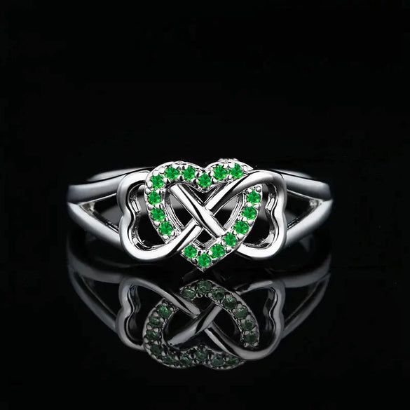 Wholesale Women's Copper Microinlaid Zircon Heart Love Ring Sweater Accessories