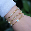 Wholesale Women's Copper Minimalist Geometric Devil's Eye Microinlaid Zircon Oil Drop Bracelet With Electroplating