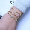 Wholesale Women's Copper Minimalist Geometric Devil's Eye Microinlaid Zircon Oil Drop Bracelet With Electroplating
